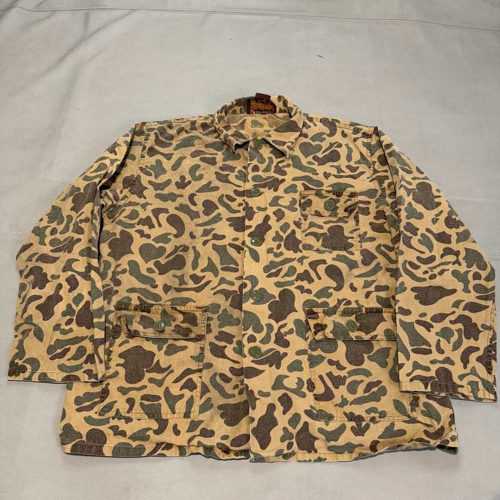 VTG 90s Caliber Sportsman XL Duck Camo Frog Skin Hunt Y2K Field Chore Shacket